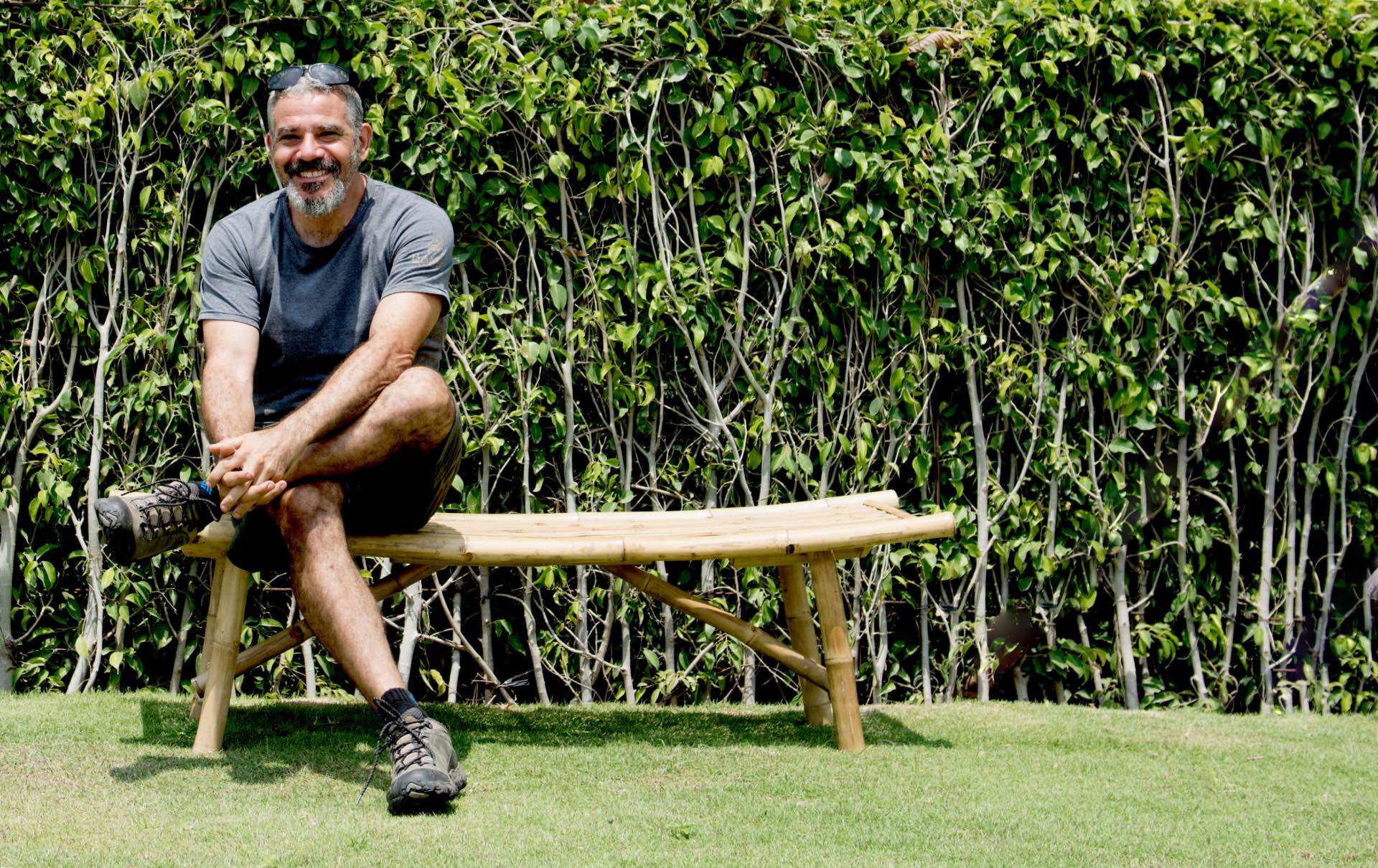 Bamboo Master James Wolf in a forest of bamboo